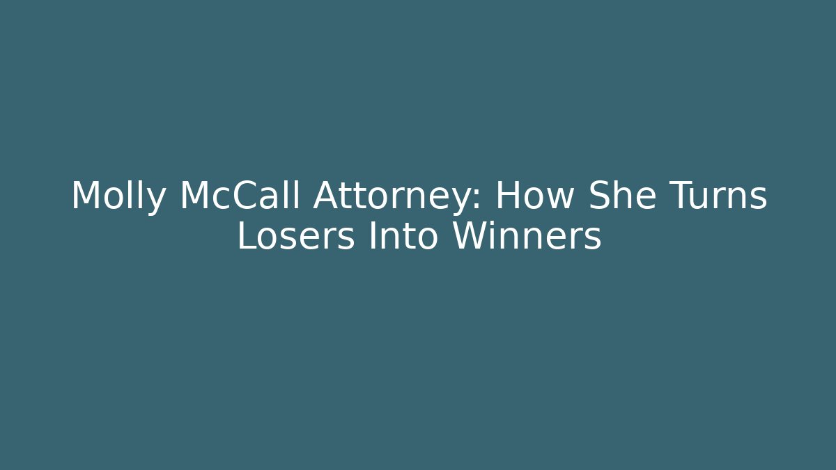Molly McCall Attorney: How She Turns Losers Into Winners - V Auction