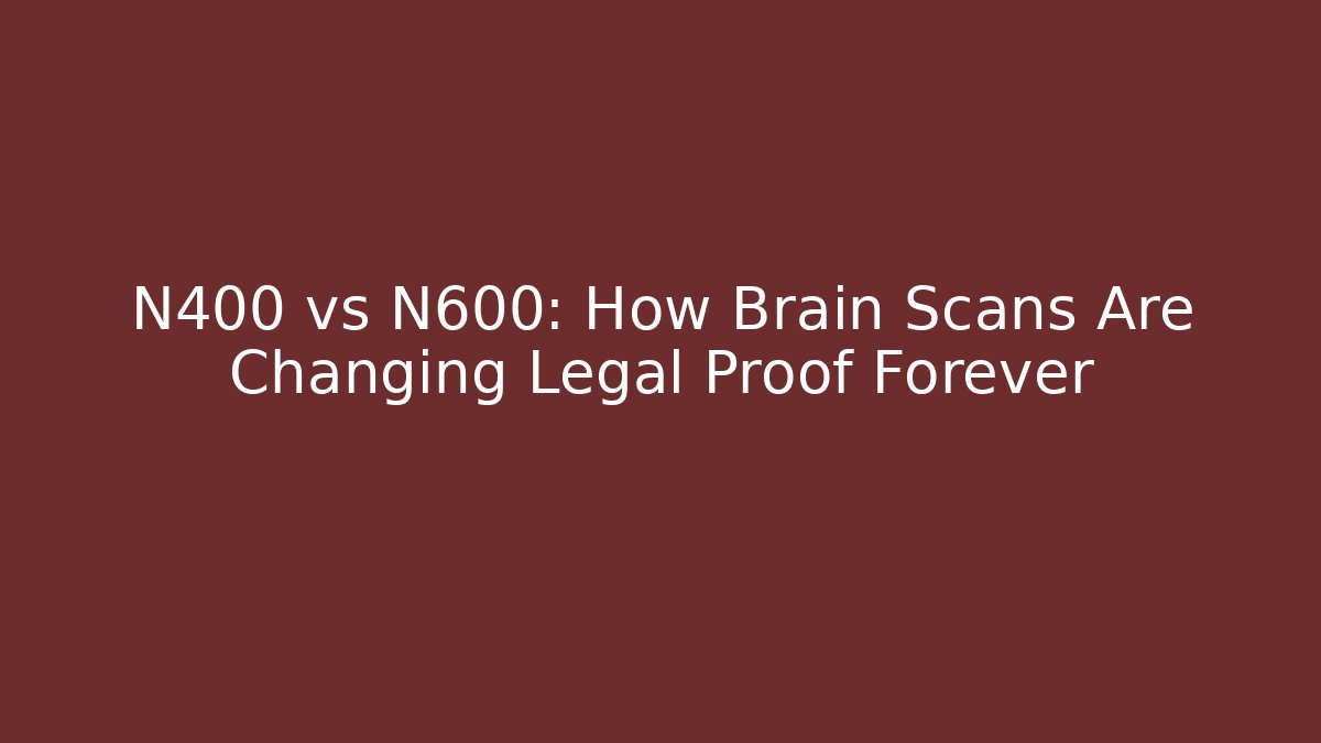 N400 vs N600: How Brain Scans Are Changing Legal Proof Forever - V Auction