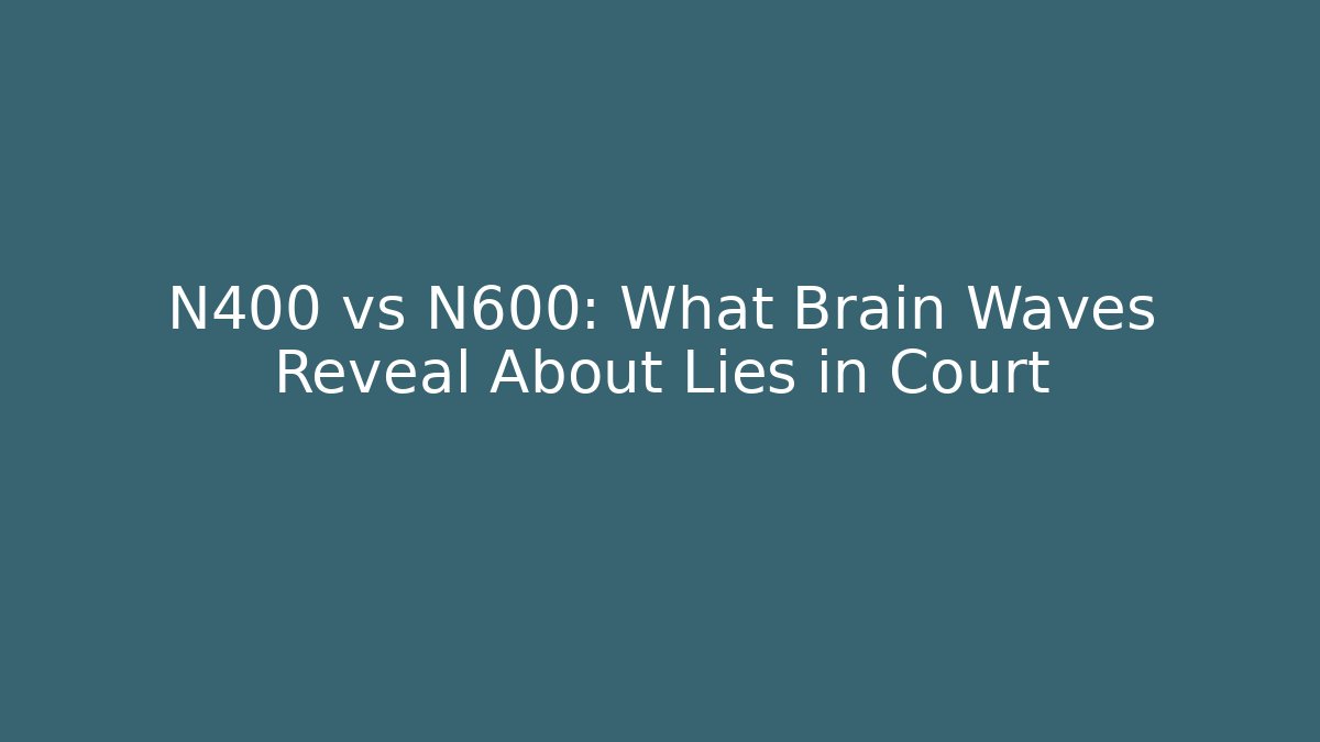 N400 vs N600: What Brain Waves Reveal About Lies in Court