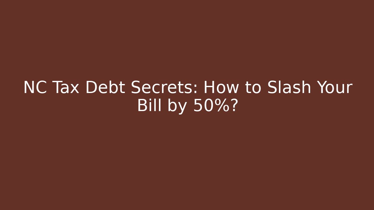 NC Tax Debt Secrets: How to Slash Your Bill by 50%? - V Auction
