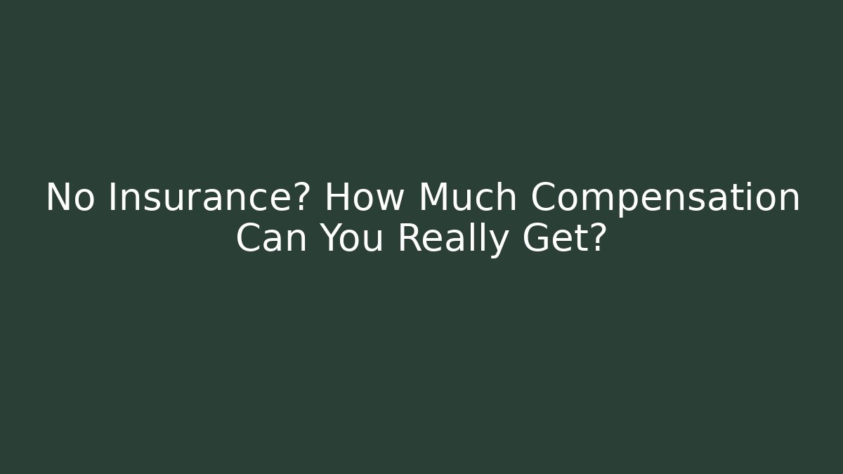 No Insurance? How Much Compensation Can You Really Get?