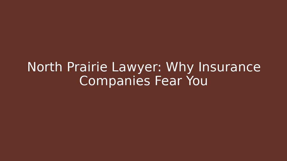 North Prairie Lawyer: Why Insurance Companies Fear You - V Auction