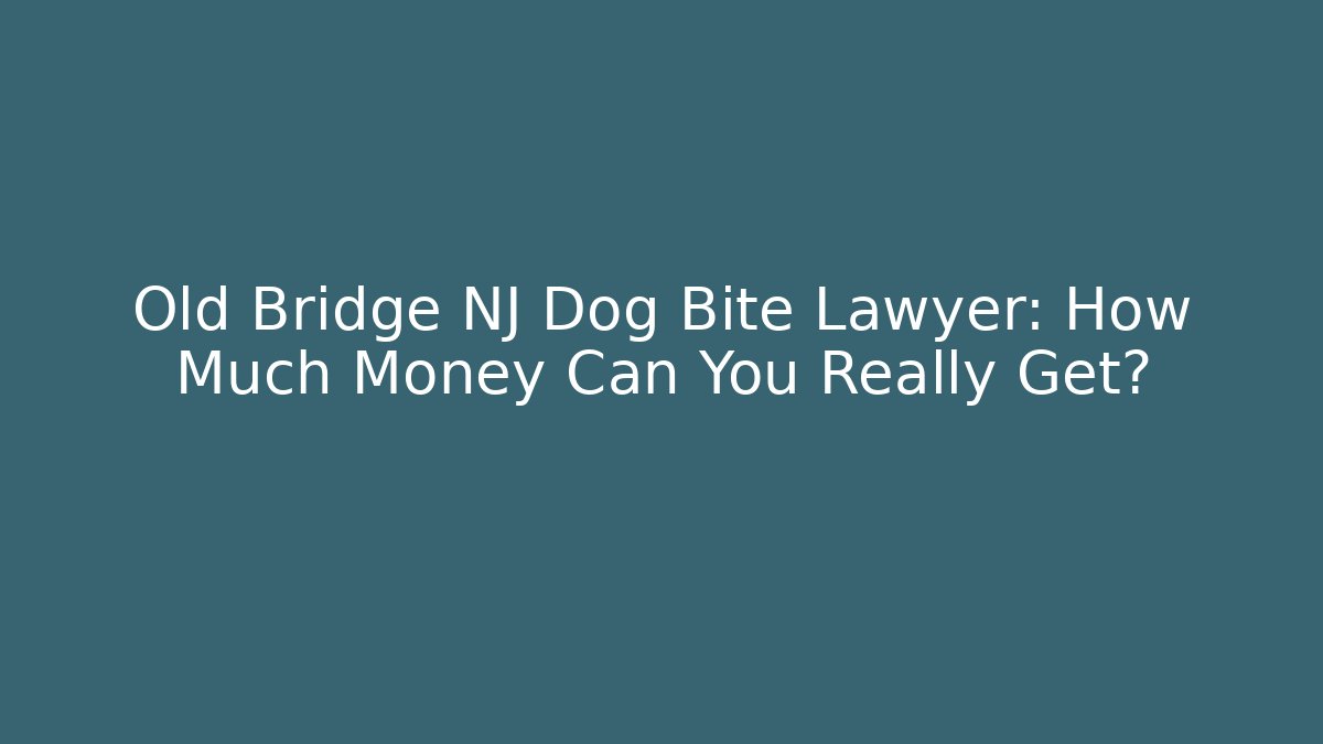 Old Bridge NJ Dog Bite Lawyer: How Much Money Can You Really Get?