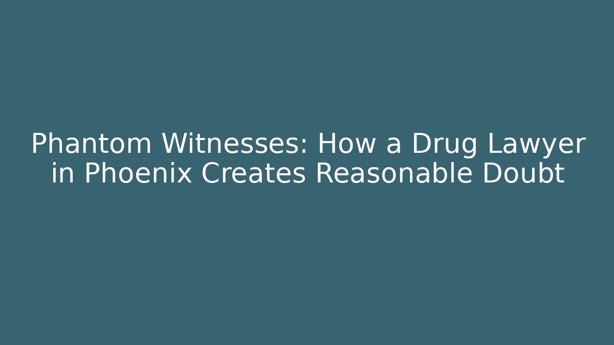 Phantom Witnesses: How a Drug Lawyer in Phoenix Creates Reasonable Doubt
