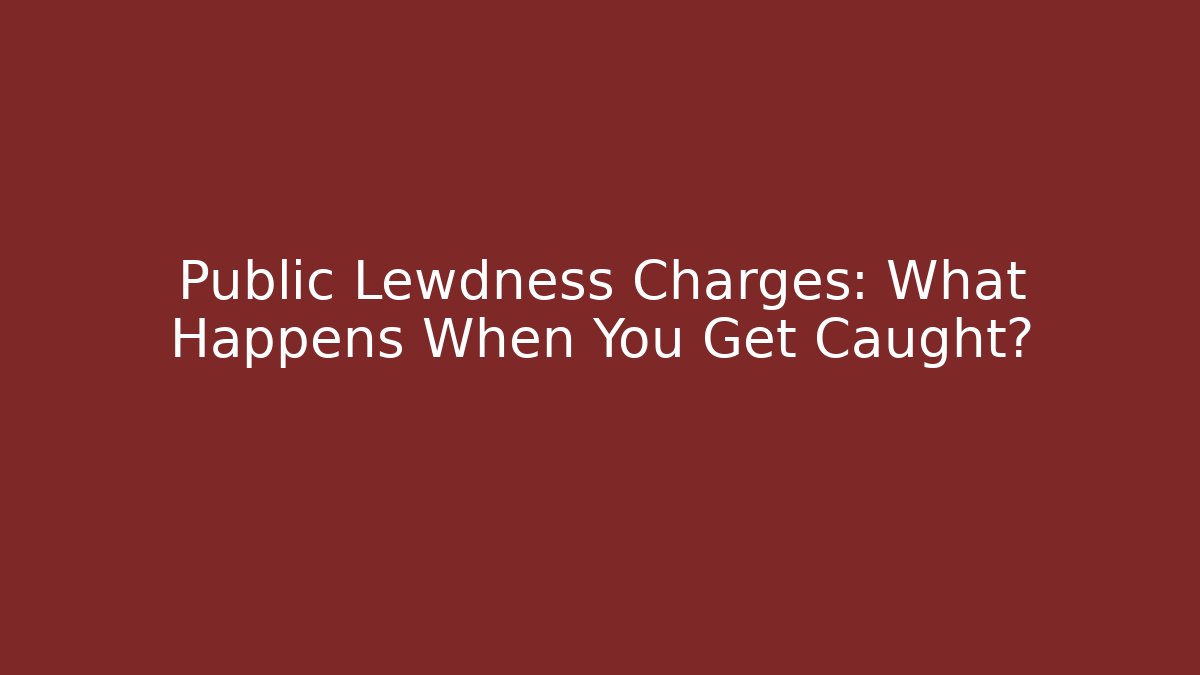 Public Lewdness Charges: What Happens When You Get Caught? - V Auction