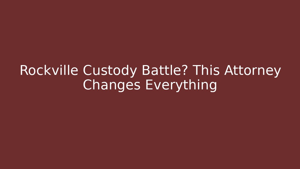 Rockville Custody Battle? This Attorney Changes Everything - V Auction