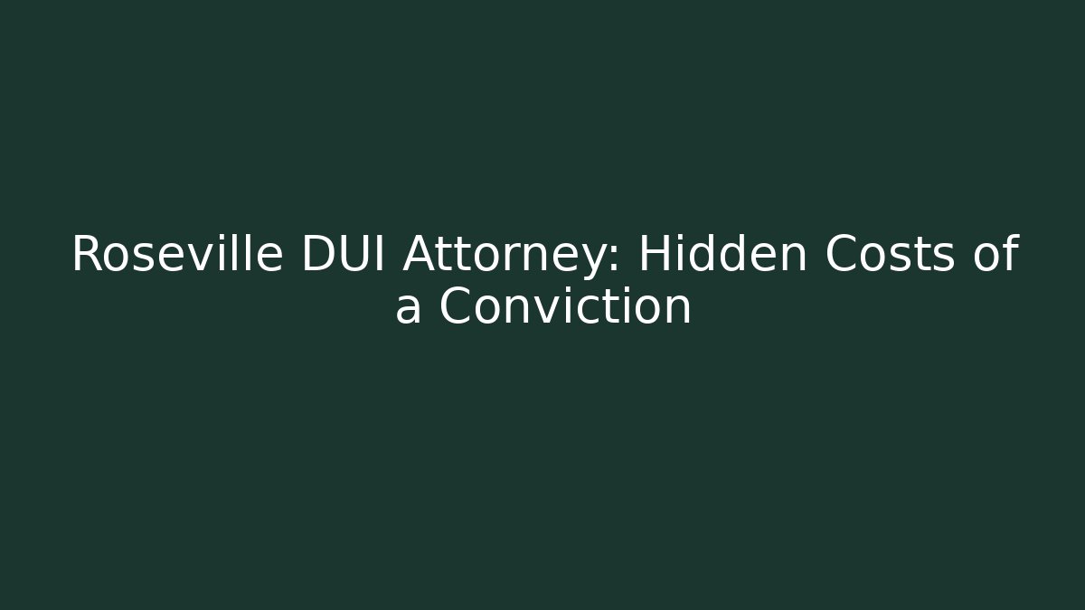 Roseville DUI Attorney: Hidden Costs of a Conviction