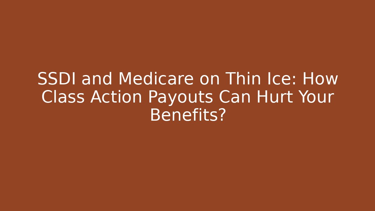 SSDI and Medicare on Thin Ice: How Class Action Payouts Can Hurt Your Benefits?