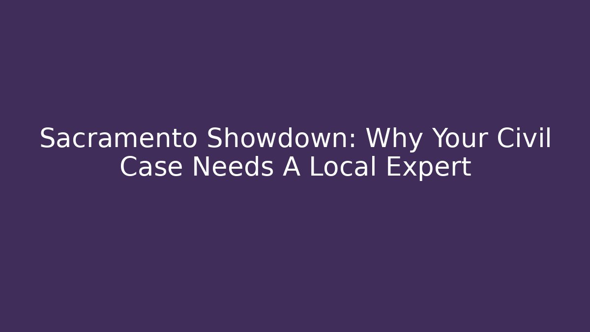 Sacramento Showdown: Why Your Civil Case Needs A Local Expert