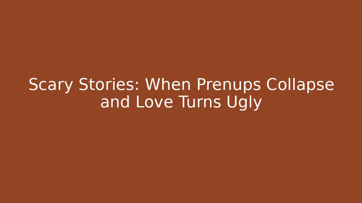 Scary Stories: When Prenups Collapse and Love Turns Ugly