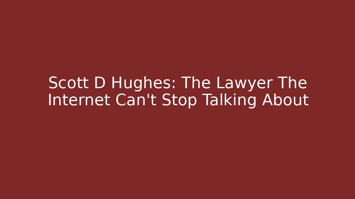Scott D Hughes: The Lawyer The Internet Can't Stop Talking About
