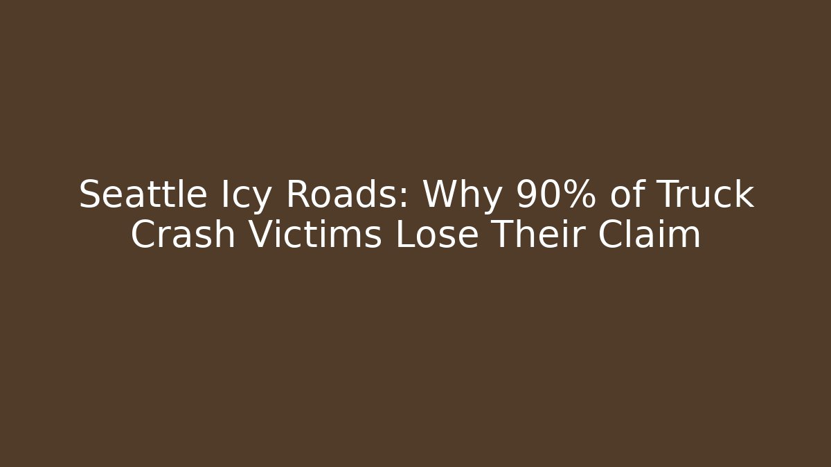 Seattle Icy Roads: Why 90% of Truck Crash Victims Lose Their Claim