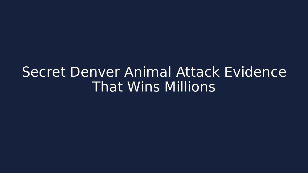 Secret Denver Animal Attack Evidence That Wins Millions