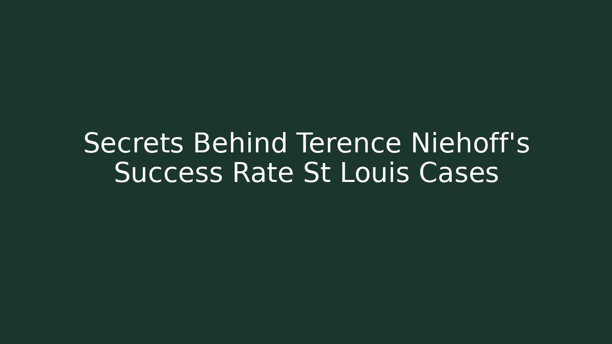 Secrets Behind Terence Niehoff's Success Rate St Louis Cases - V Auction