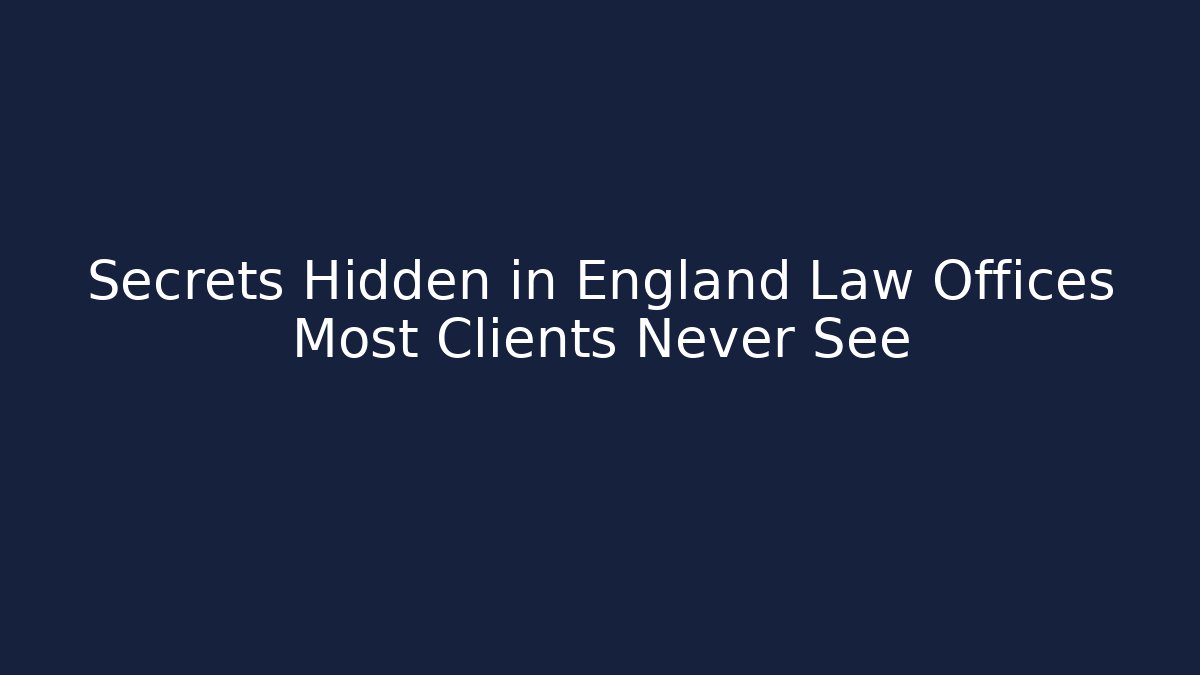 Secrets Hidden in England Law Offices Most Clients Never See