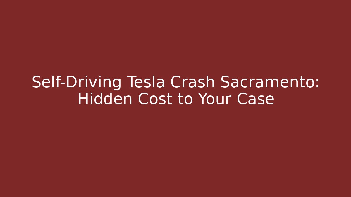 Self-Driving Tesla Crash Sacramento: Hidden Cost to Your Case