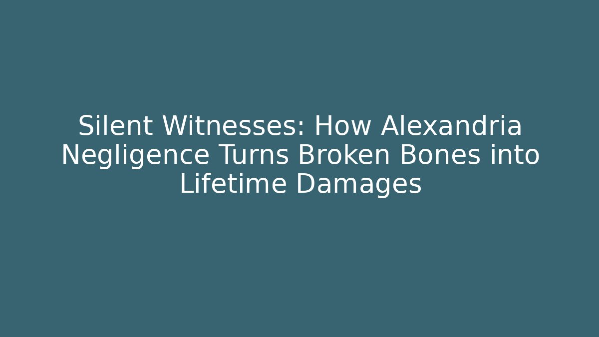 Silent Witnesses: How Alexandria Negligence Turns Broken Bones into Lifetime Damages