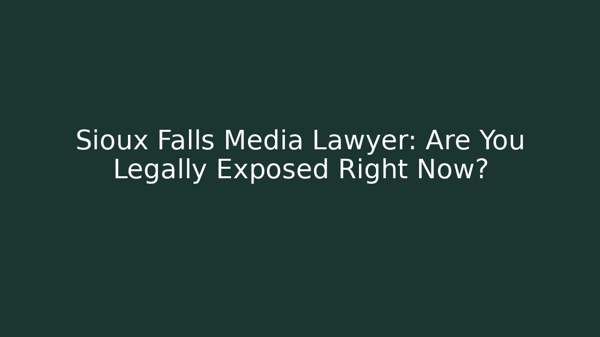 Sioux Falls Media Lawyer: Are You Legally Exposed Right Now? - V Auction