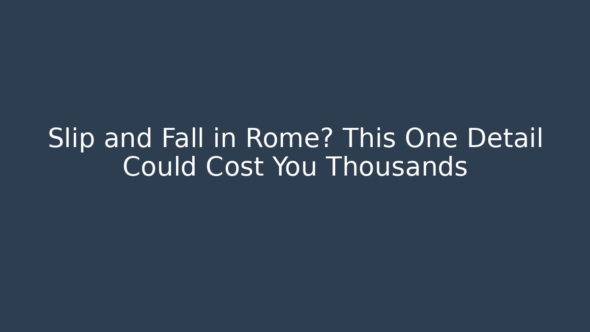 Slip and Fall in Rome? This One Detail Could Cost You Thousands - V Auction