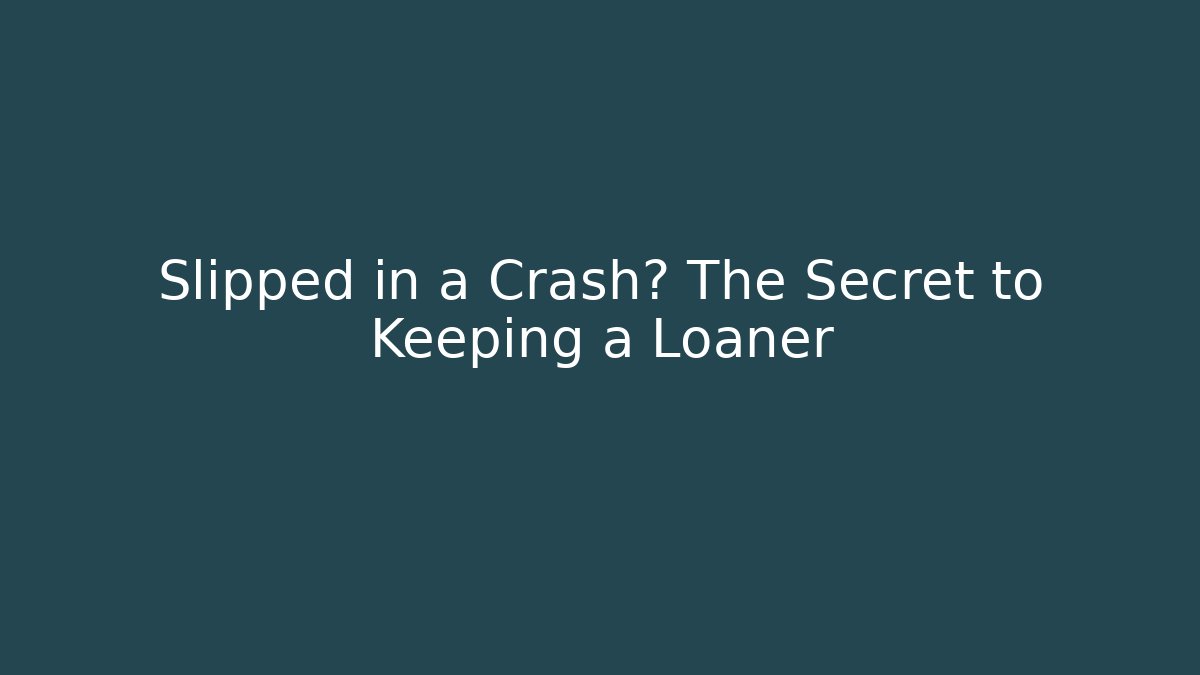 Slipped in a Crash? The Secret to Keeping a Loaner