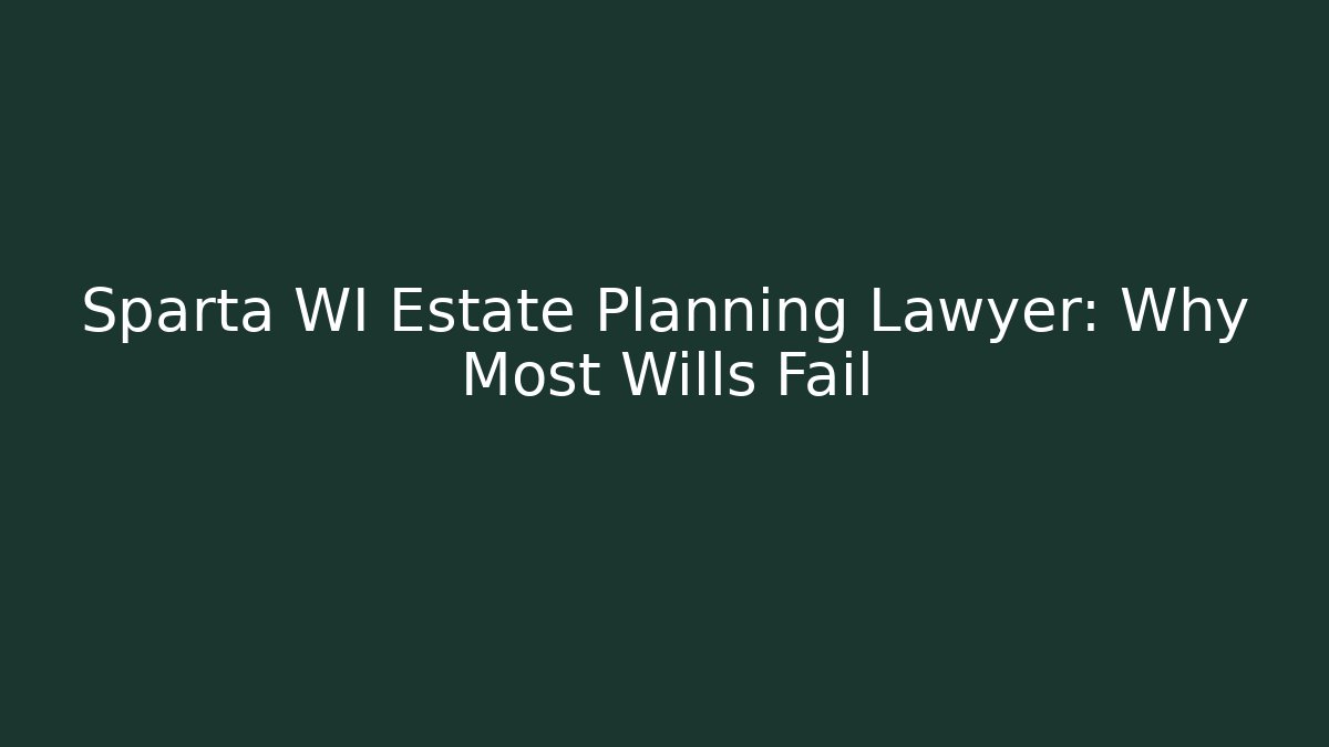 Sparta WI Estate Planning Lawyer: Why Most Wills Fail - V Auction