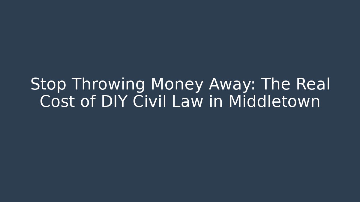 Stop Throwing Money Away: The Real Cost of DIY Civil Law in Middletown