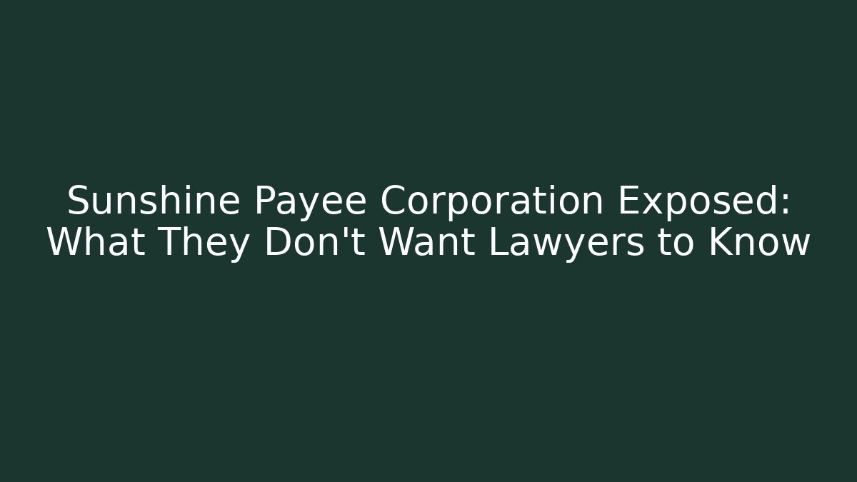 Sunshine Payee Corporation Exposed: What They Don’t Want Lawyers to Know