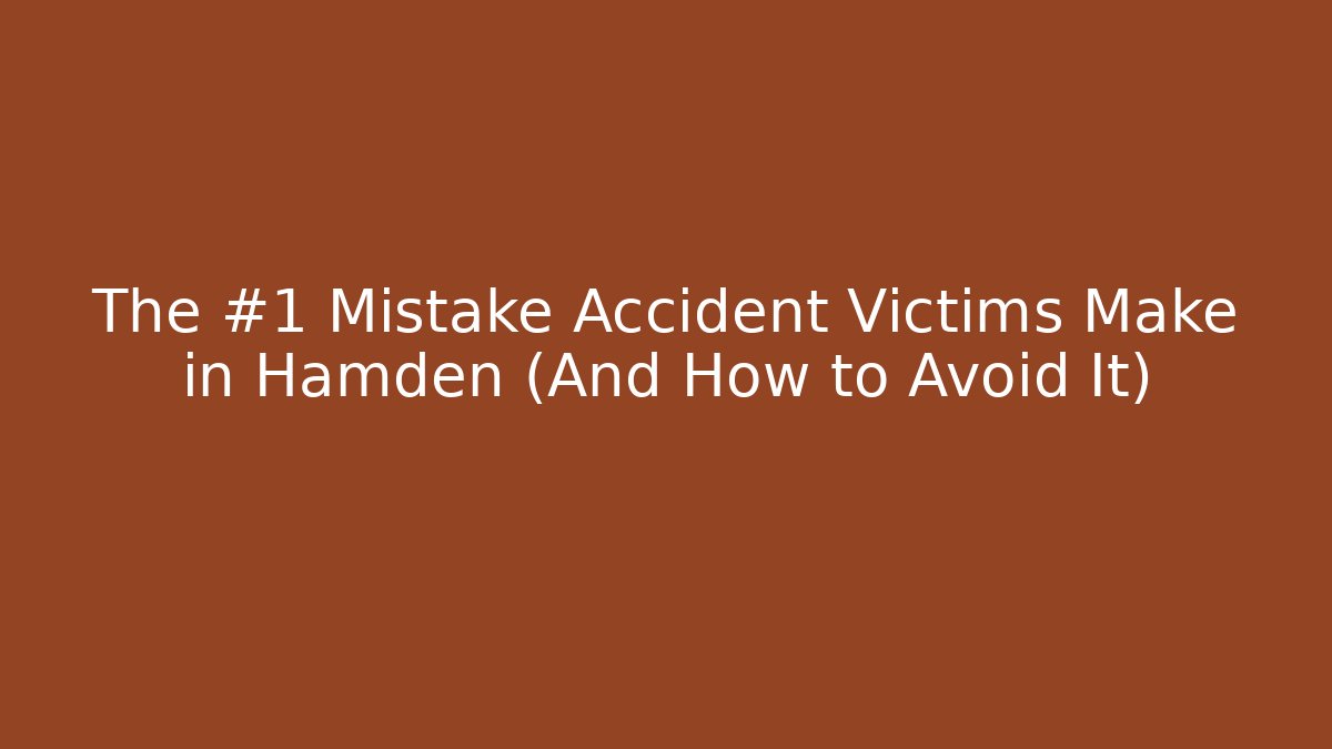 The #1 Mistake Accident Victims Make in Hamden (And How to Avoid It) - V Auction