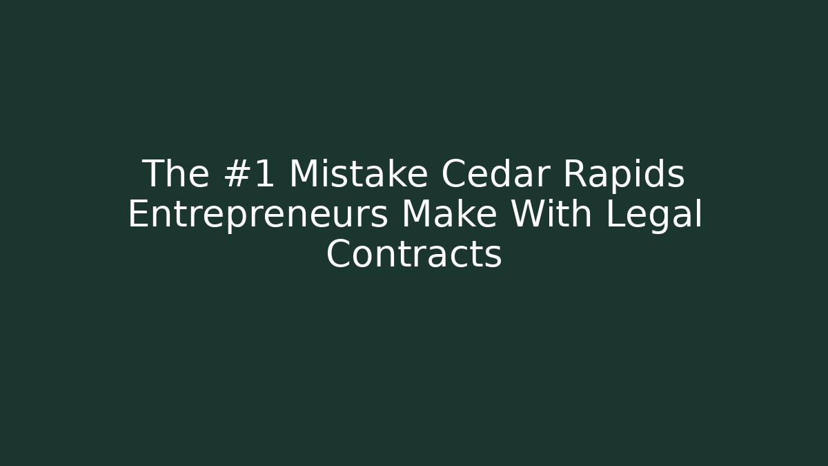 The #1 Mistake Cedar Rapids Entrepreneurs Make With Legal Contracts
