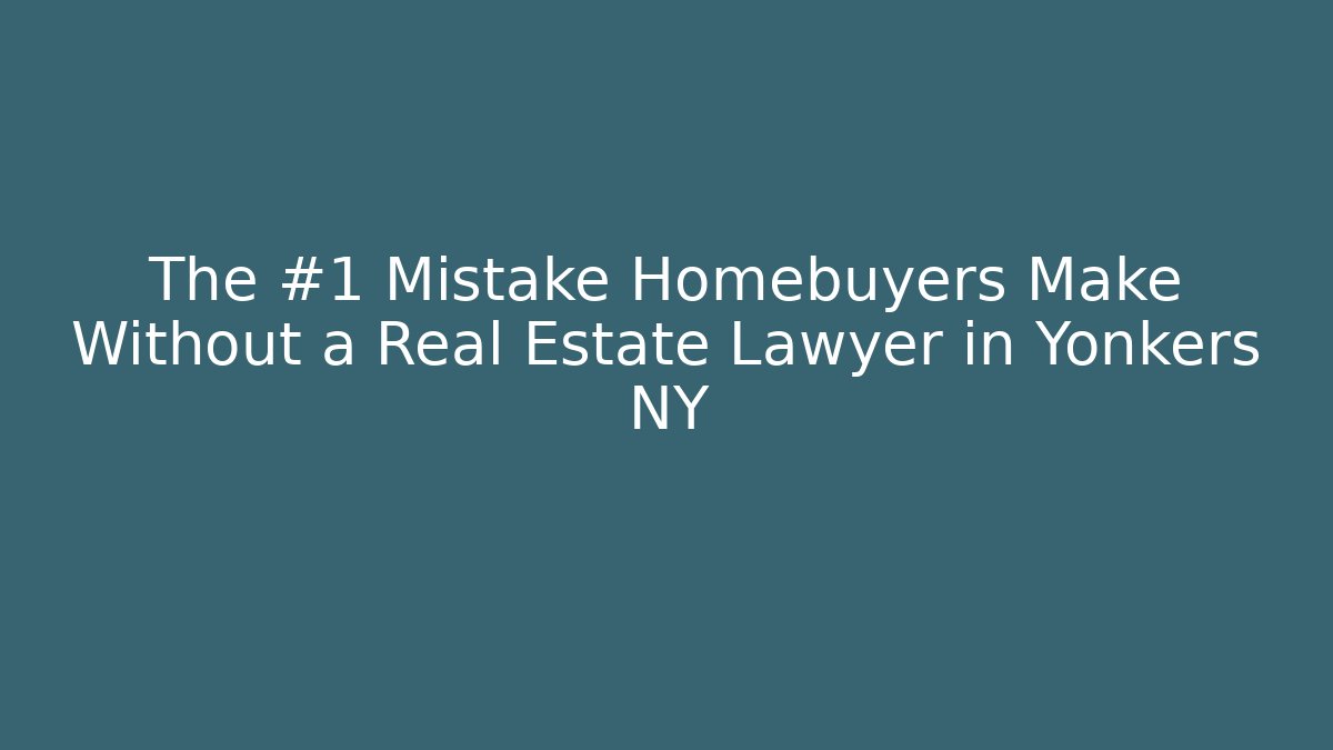 The #1 Mistake Homebuyers Make Without a Real Estate Lawyer in Yonkers NY
