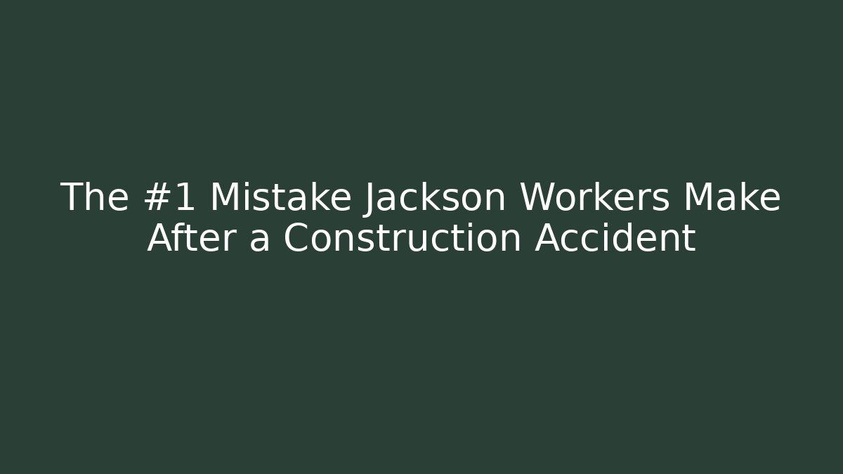 The #1 Mistake Jackson Workers Make After a Construction Accident