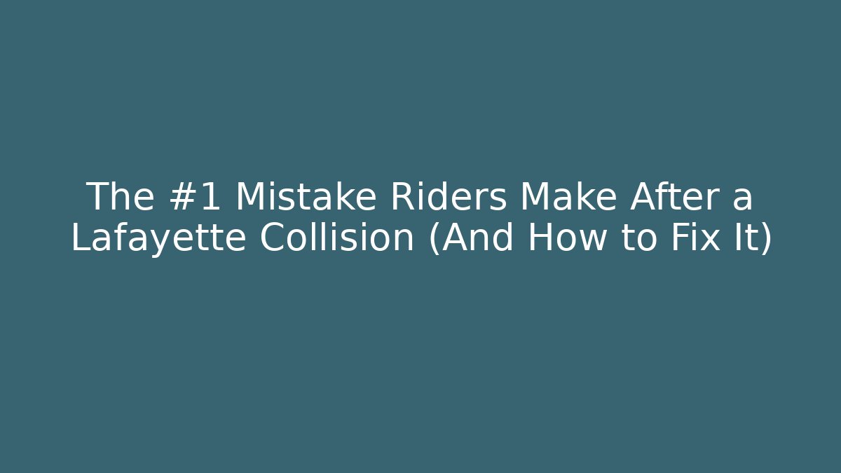 The #1 Mistake Riders Make After a Lafayette Collision (And How to Fix It) - V Auction