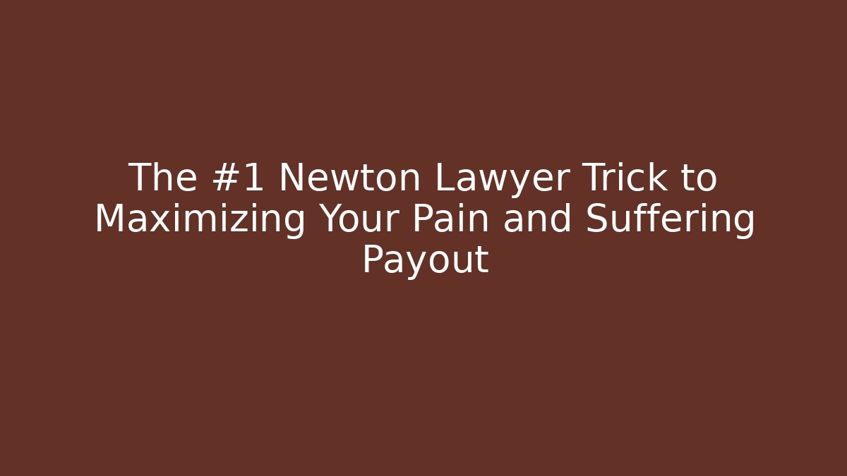 The #1 Newton Lawyer Trick to Maximizing Your Pain and Suffering Payout