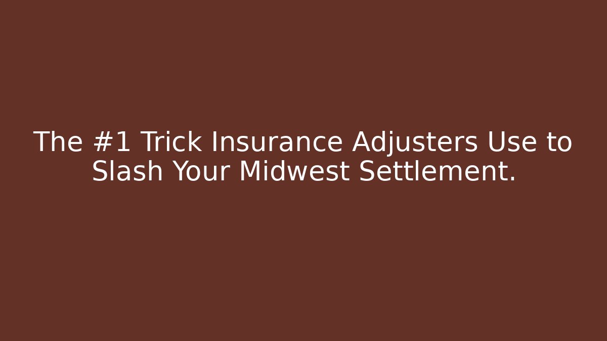 The #1 Trick Insurance Adjusters Use to Slash Your Midwest Settlement.