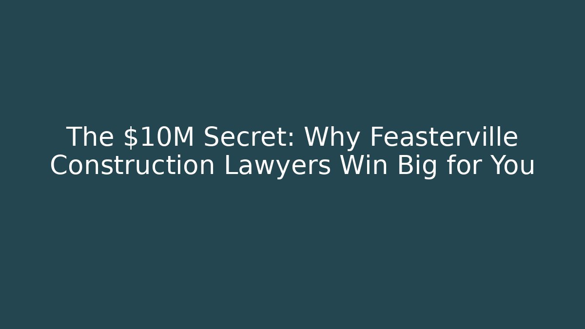 The $10M Secret: Why Feasterville Construction Lawyers Win Big for You