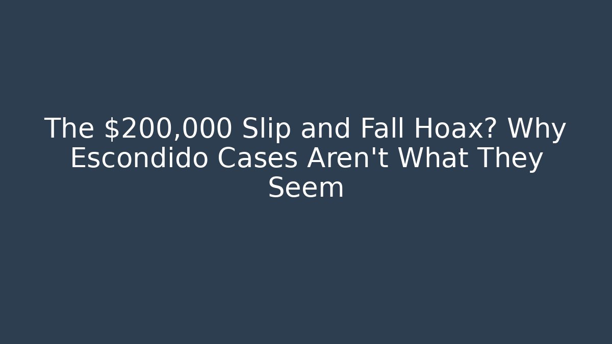 The $200,000 Slip and Fall Hoax? Why Escondido Cases Aren’t What They Seem - V Auction