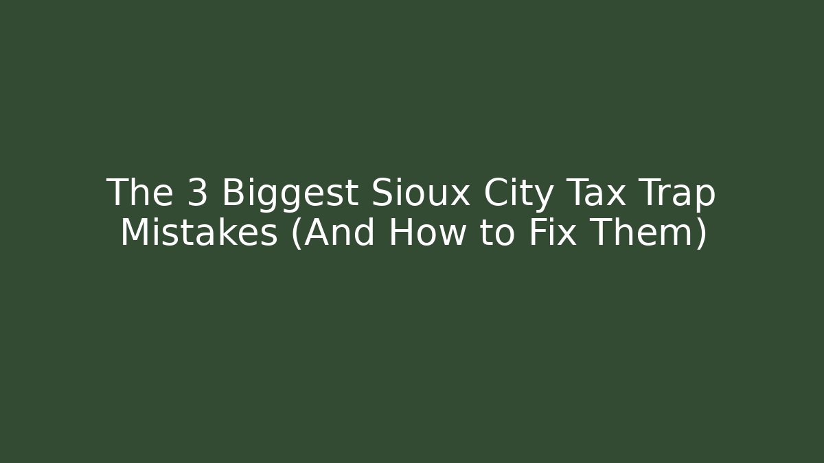 The 3 Biggest Sioux City Tax Trap Mistakes (And How to Fix Them)