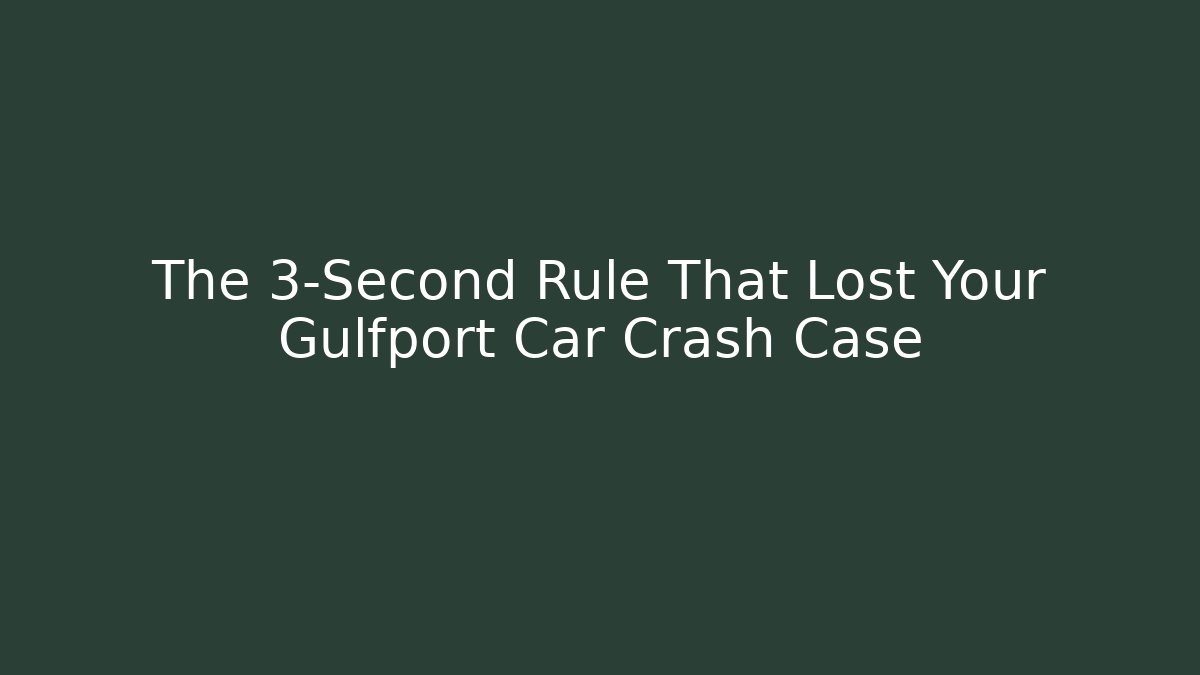 The 3-Second Rule That Lost Your Gulfport Car Crash Case