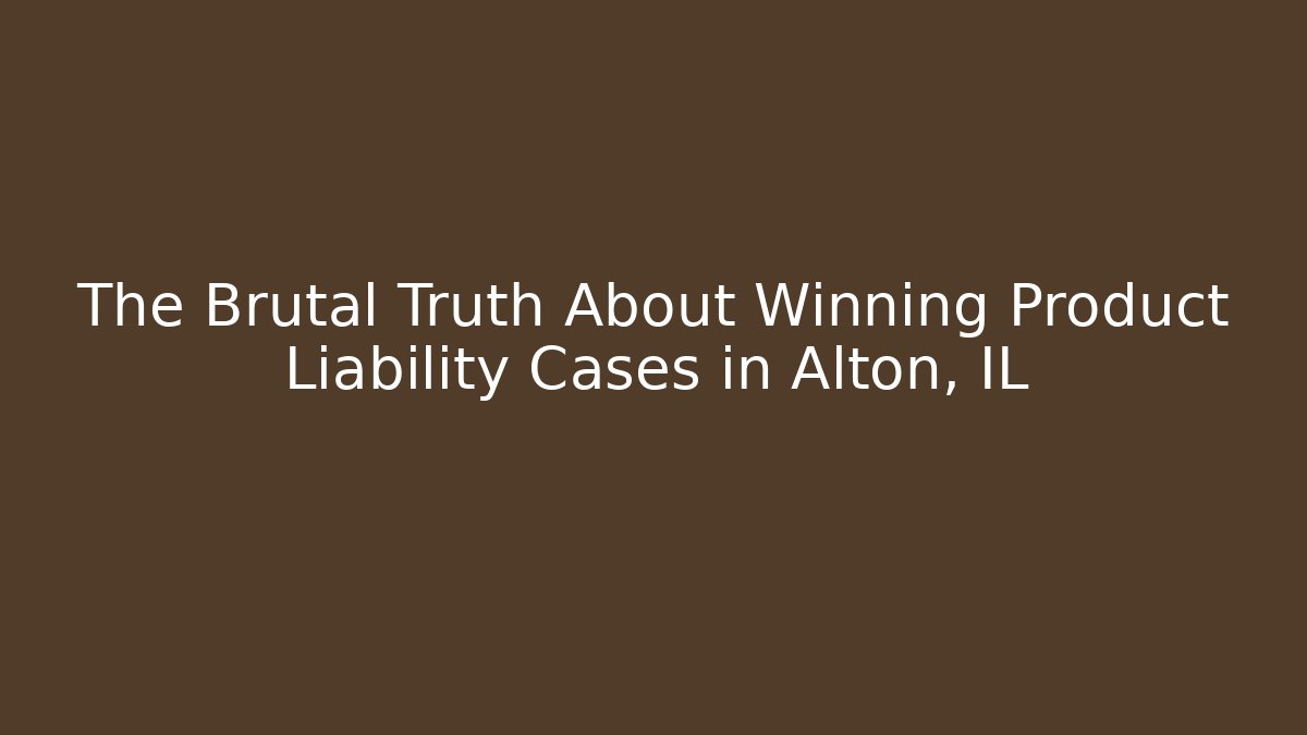 The Brutal Truth About Winning Product Liability Cases in Alton, IL