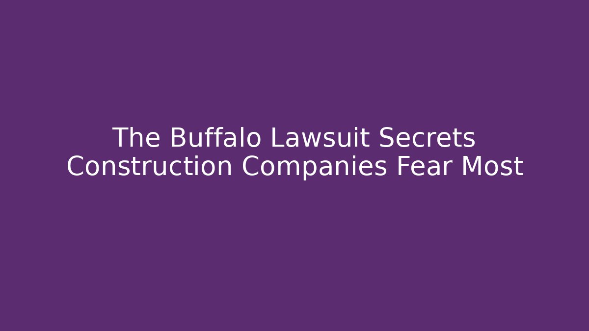 The Buffalo Lawsuit Secrets Construction Companies Fear Most