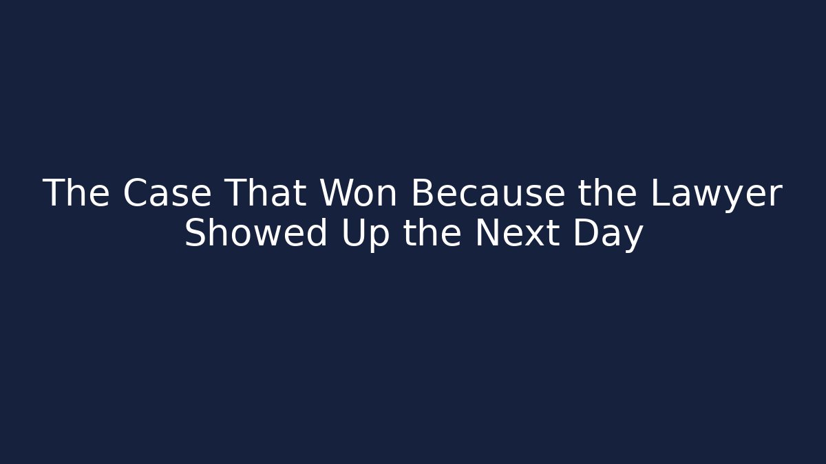 The Case That Won Because the Lawyer Showed Up the Next Day