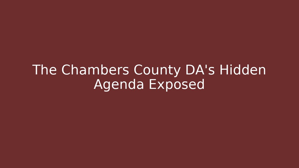 The Chambers County DA's Hidden Agenda Exposed - V Auction