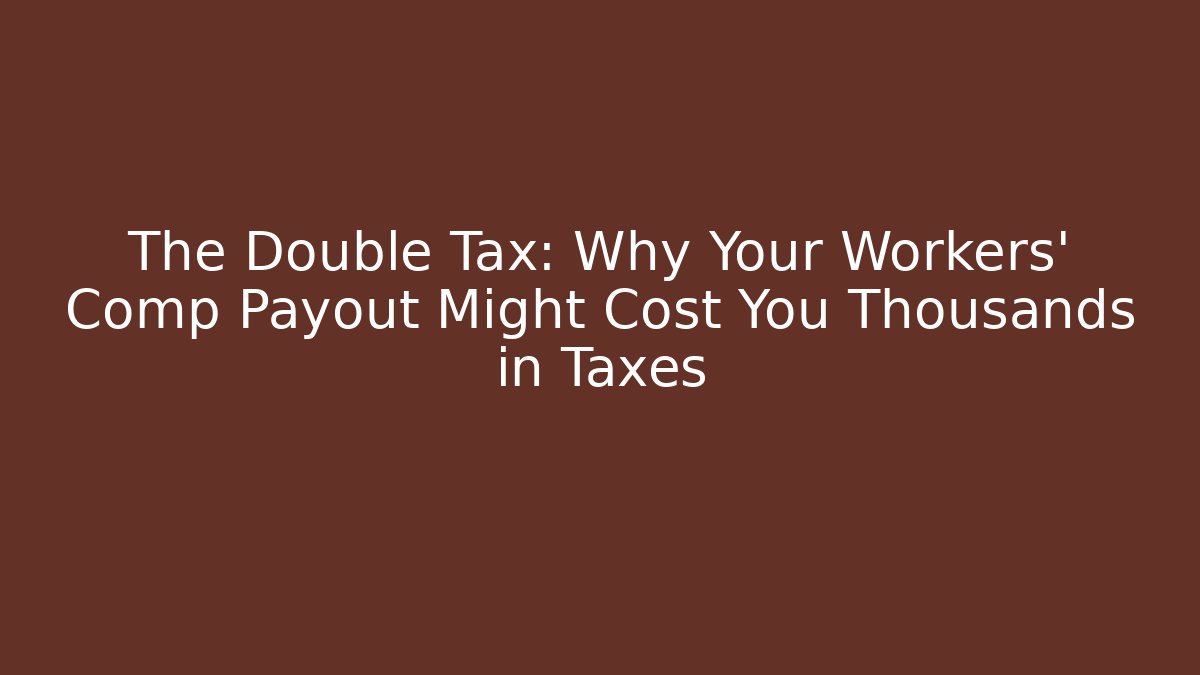 The Double Tax: Why Your Workers' Comp Payout Might Cost You Thousands in Taxes