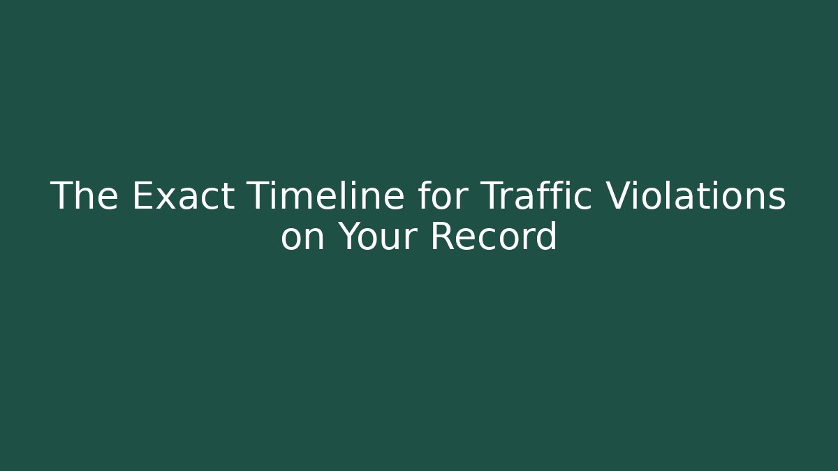 The Exact Timeline for Traffic Violations on Your Record