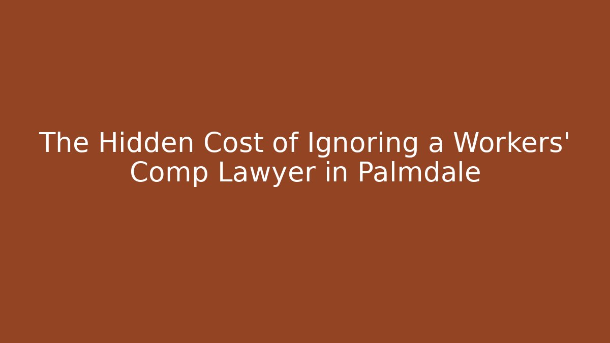The Hidden Cost of Ignoring a Workers' Comp Lawyer in Palmdale - V Auction