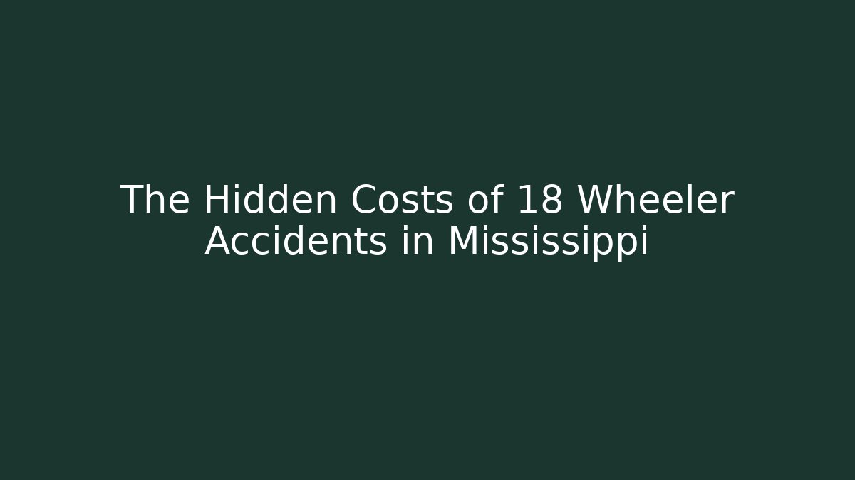 The Hidden Costs of 18 Wheeler Accidents in Mississippi