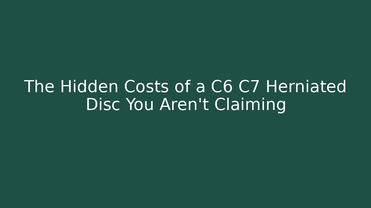 The Hidden Costs of a C6 C7 Herniated Disc You Aren't Claiming