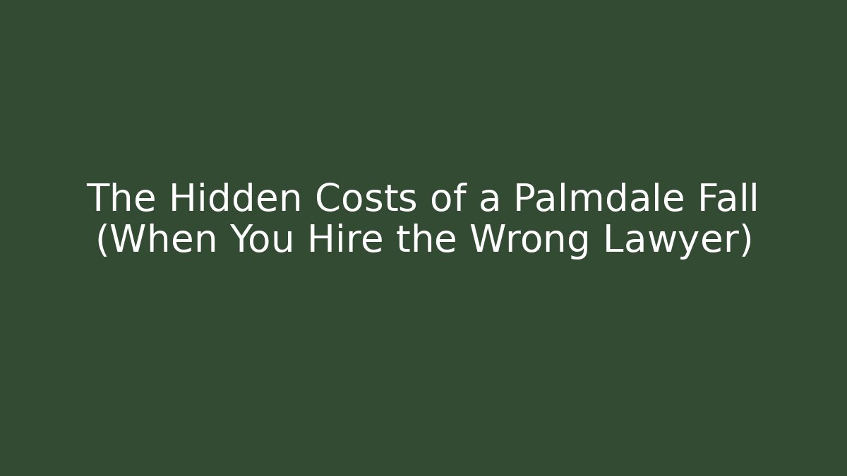 The Hidden Costs of a Palmdale Fall (When You Hire the Wrong Lawyer)