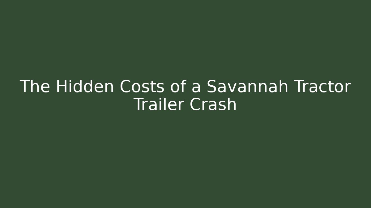 The Hidden Costs of a Savannah Tractor Trailer Crash