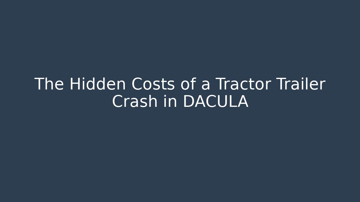 The Hidden Costs of a Tractor Trailer Crash in DACULA
